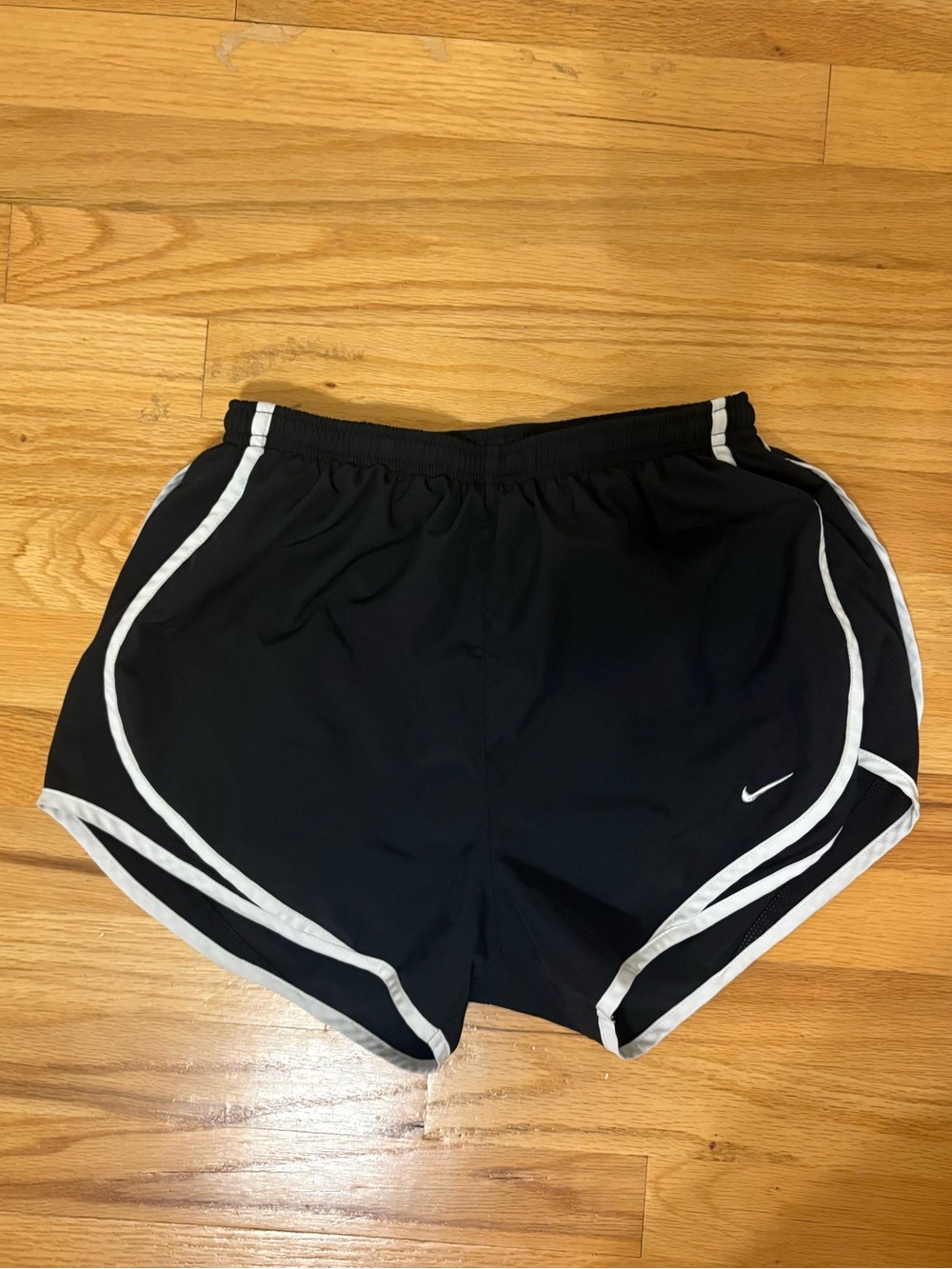 Size small women’s black and white Nike athletic shorts